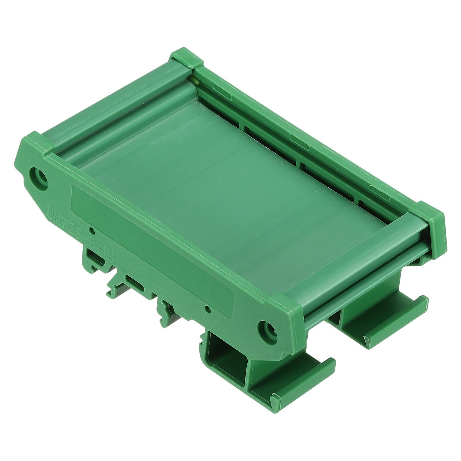 DIN Rail Mount Carrier for 50mm x 72mm PCB, Housing, Bracket, Green