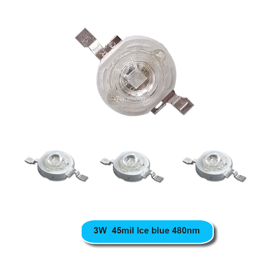 5W 3W 480nm High Power LED Lamp Ice blue LED Light Emitting Diode For spotlight