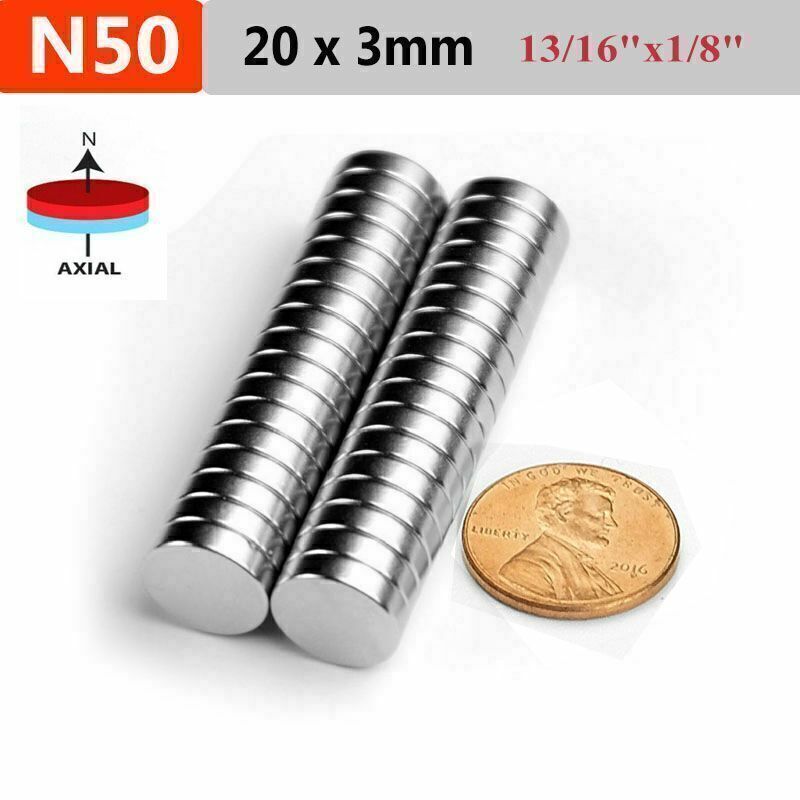 Super Strong Round Disc Fridge Magnets Neodymium Small Rare Earth 20mm x 3mm N35