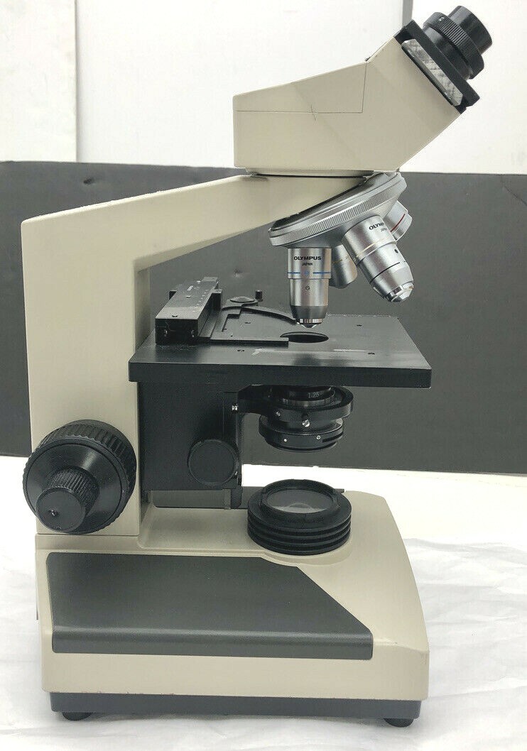 Olympus CHS CH-2 Binocular Head Microscope ,objectives E A4x,10x 40x 100x READ