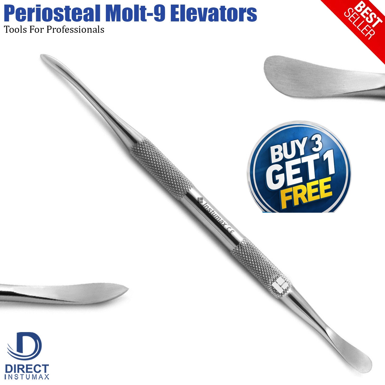 3 Pcs Periosteal Molt #9 Elevator Surgical Dental Instruments German Grade