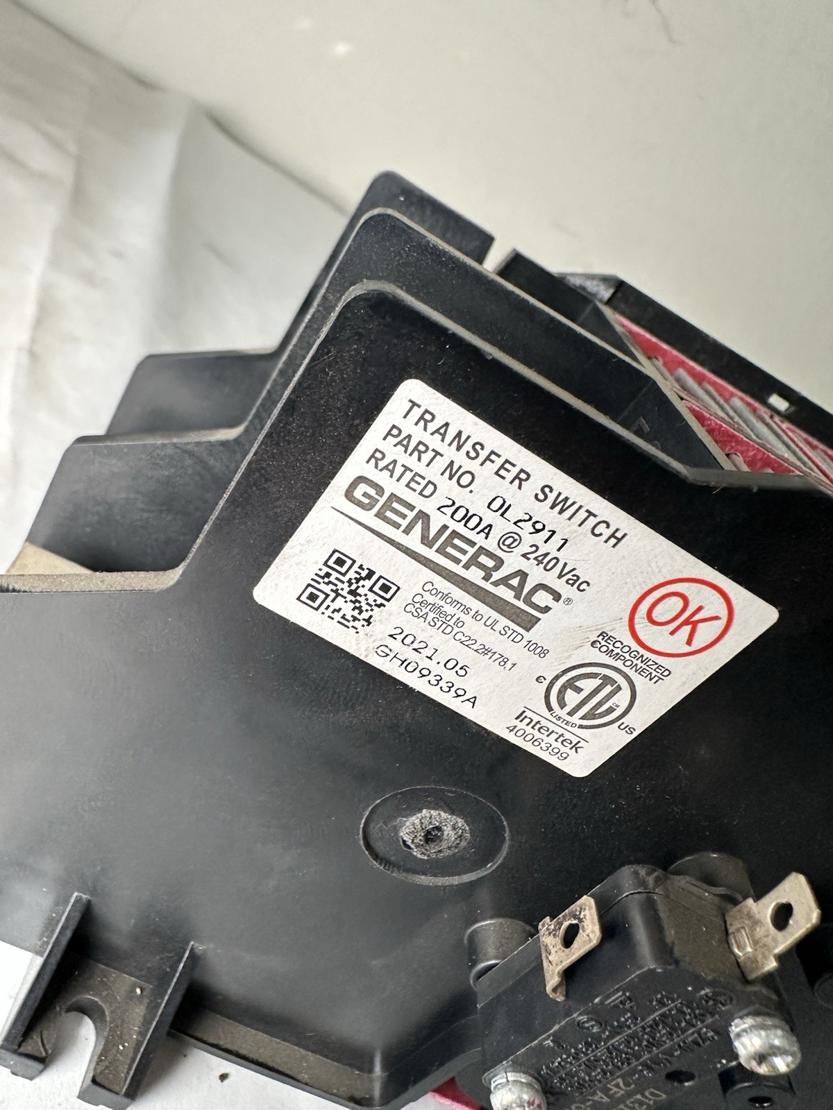 Generac Transfer Switch Assembly 200 Amps 240 Vac Part 0L2911 S8