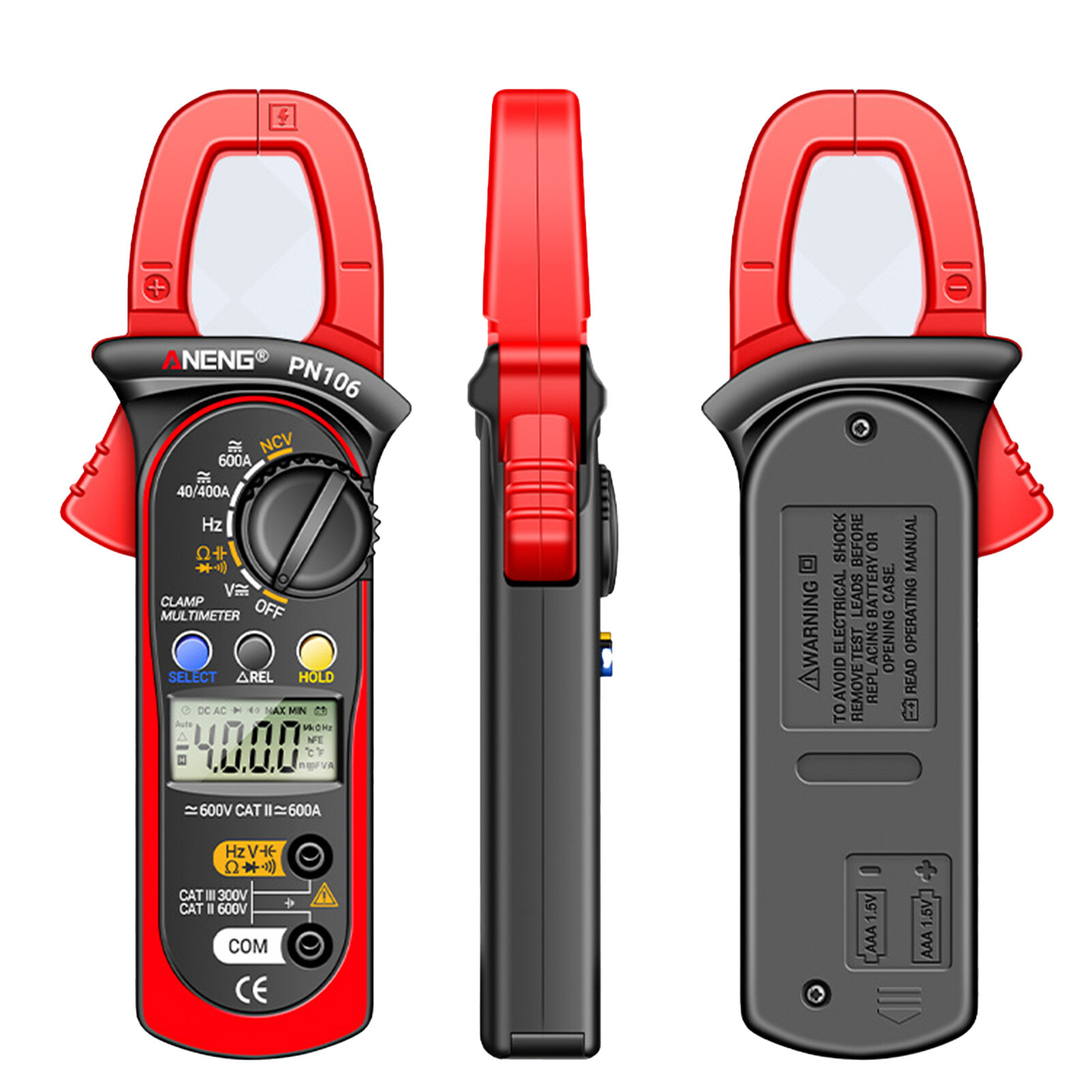 AC/DC Current Digital Clamp Meter Amp Multimeter Handheld Tester 4000 Counts