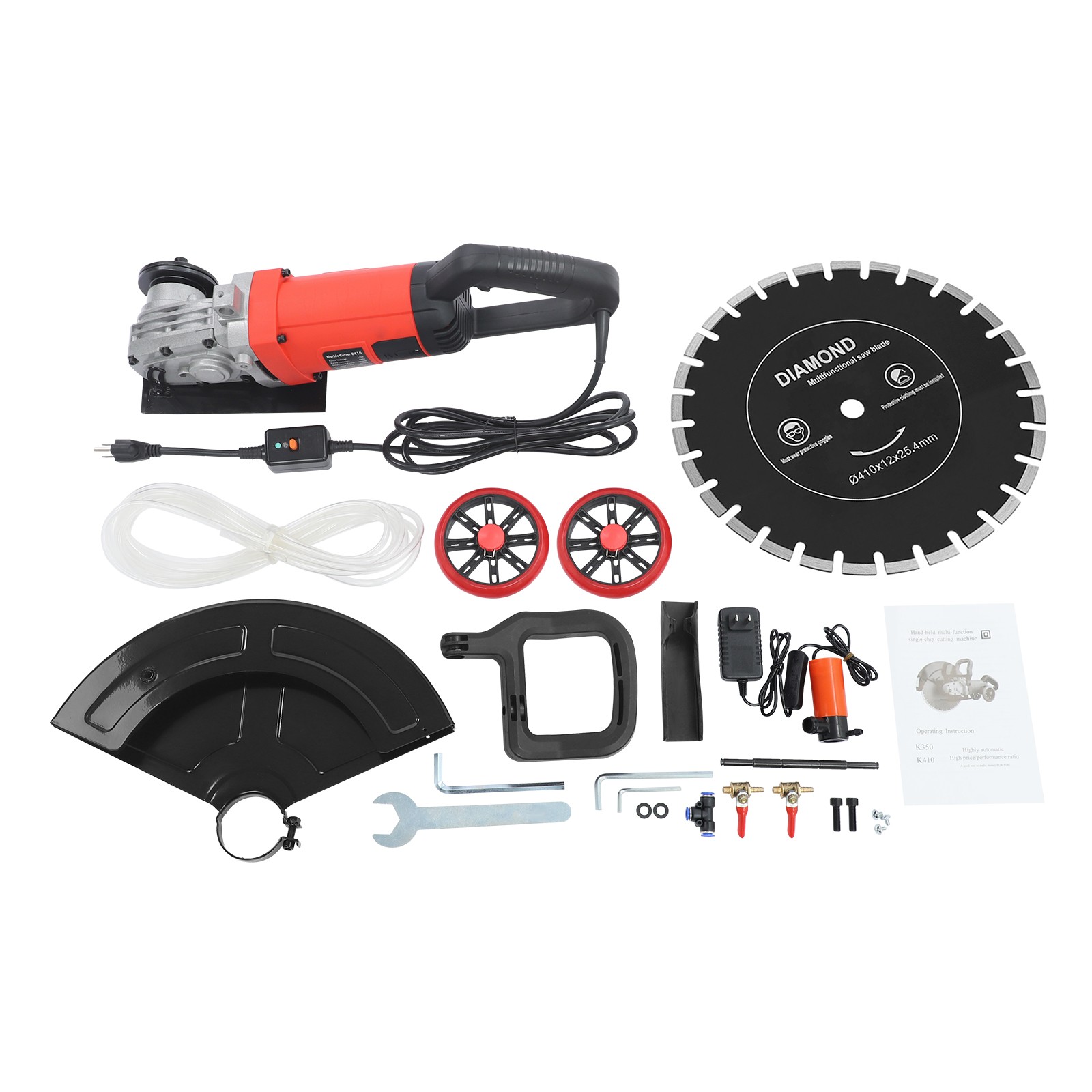 16” Electric Concrete Saw Wet/Dry Saw Cutter with Water Pump and Blade 5800W US
