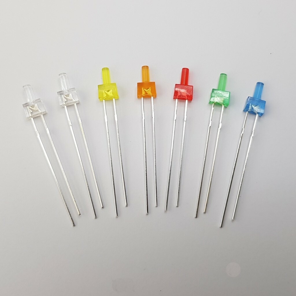 LED Tower 2mm langer Kopf Weiß Warmweiß Gelb Orange Rot Grün Blau E8/F8