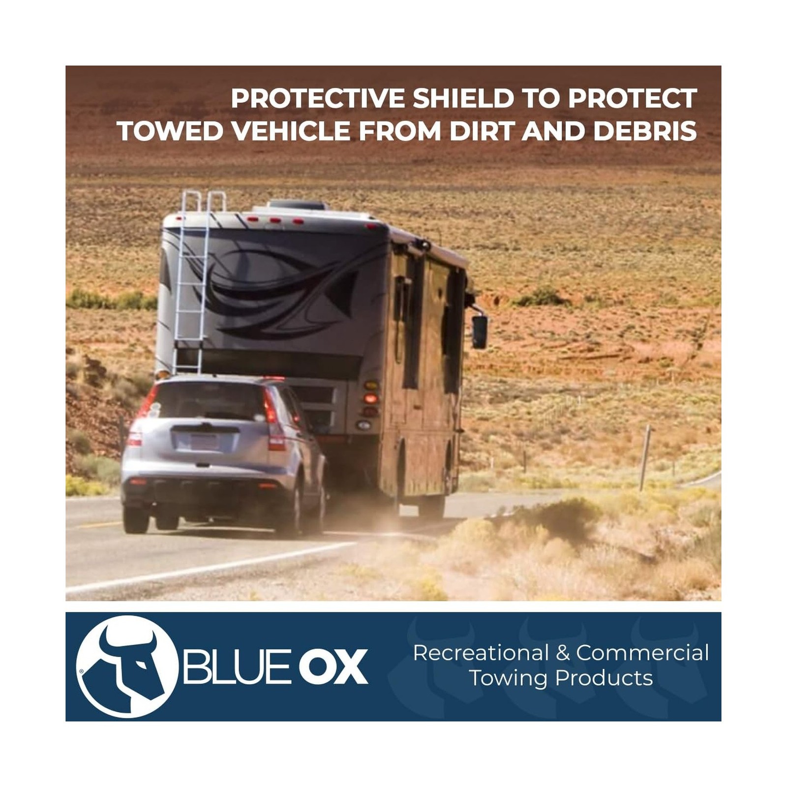 Blue Ox BX8870 Black KarGard Protective Shield | Quick Installation | Folds f…