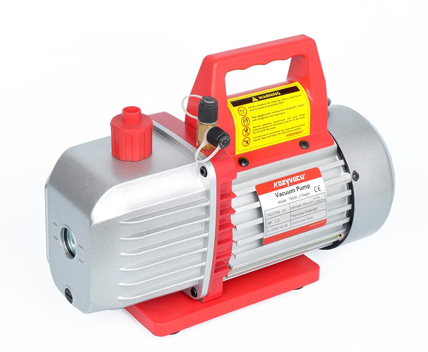 Kozyvacu Dual-Stage HVAC Vacuum Pump, 5.0 CFM – Ideal for AC Repair Tools, Car