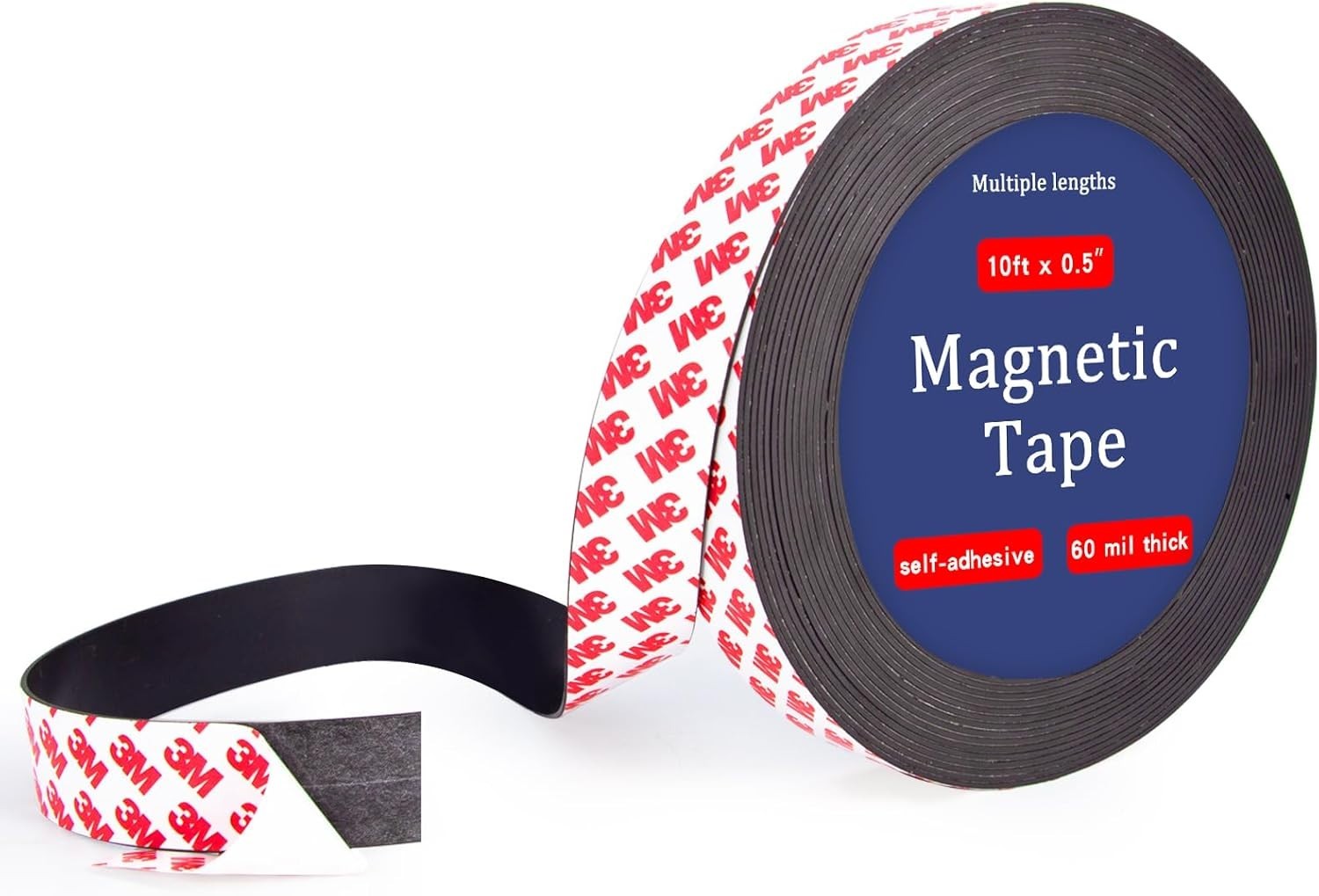 Super Sticky Magnetic Tape 10ft x 1/2in Strong Magnet Strip Adhesive NEW