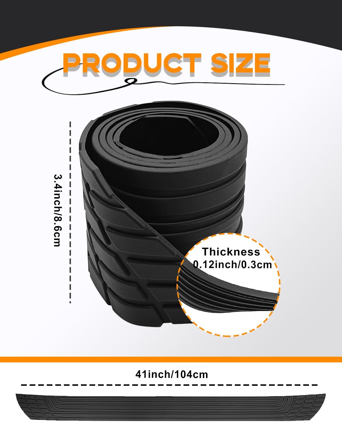 Universal 41 Car Rear Bumper Protector – Rubber Anti-Scratch Accessory