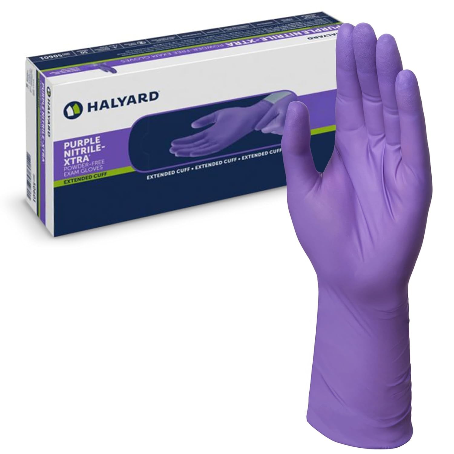 Halyard 14262 Purple Nitrile-Xtra Gloves LARGE Sterile 50 Pairs