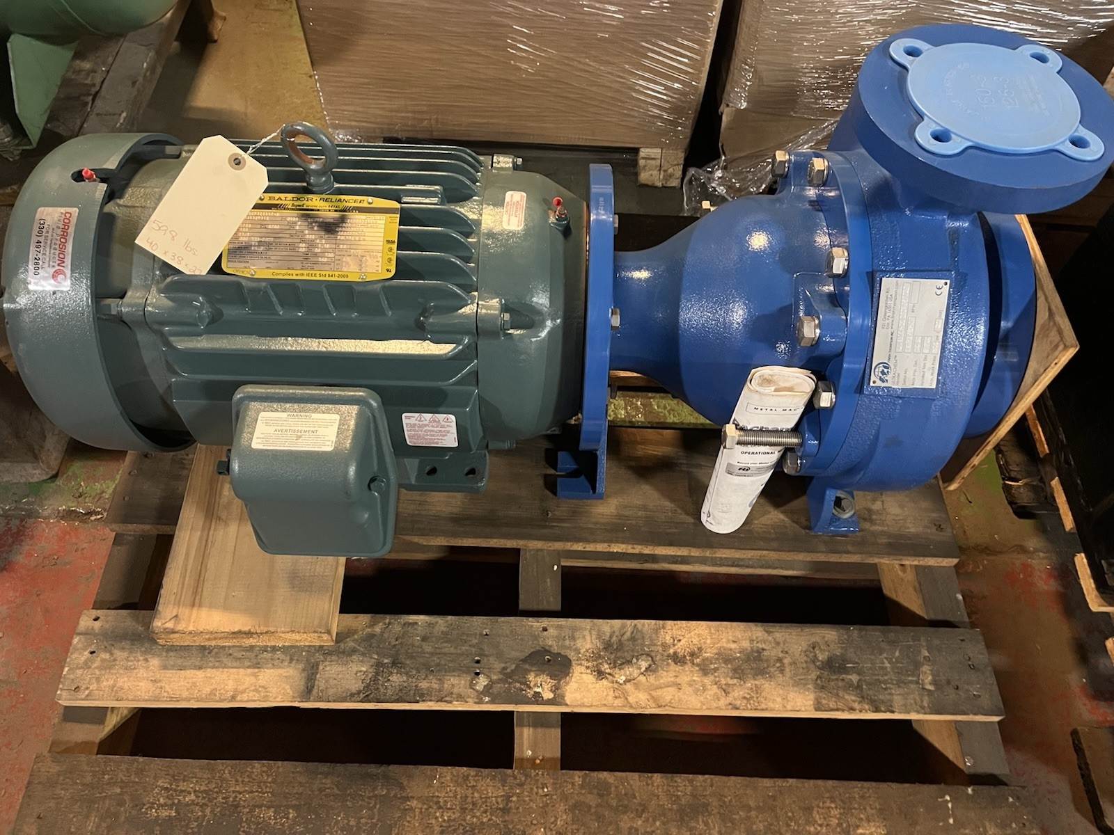 FTI,UC4310,ULTRACHEM 4″X3X10 SEALLESS MAGNETIC PLASTIC LINED CHEMICAL PUMP 20HP