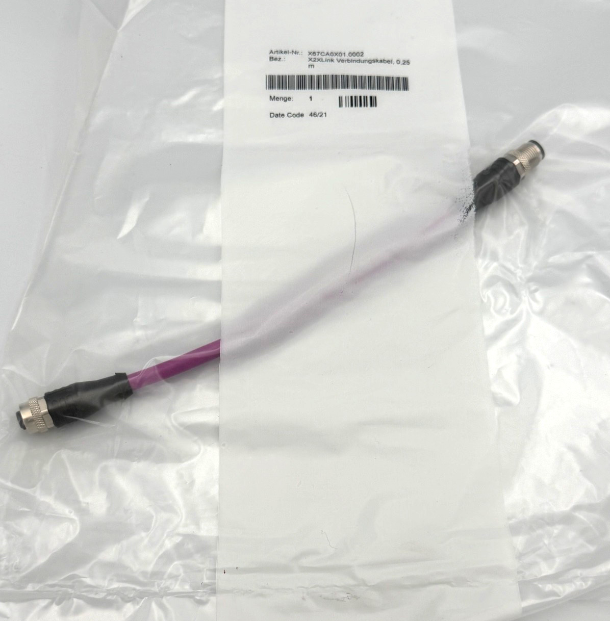 B&R X67CA0X01.0002 X2X Link Connection Cable 0.25m M12 – Brand New