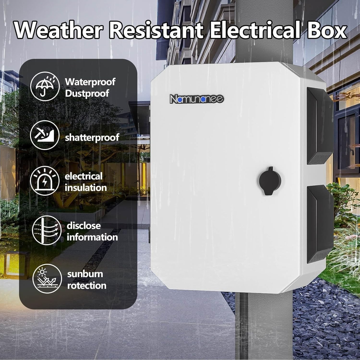 IP65 Waterproof Outdoor Electrical Box with Thermostat and Fan, Wall/Pole Mount