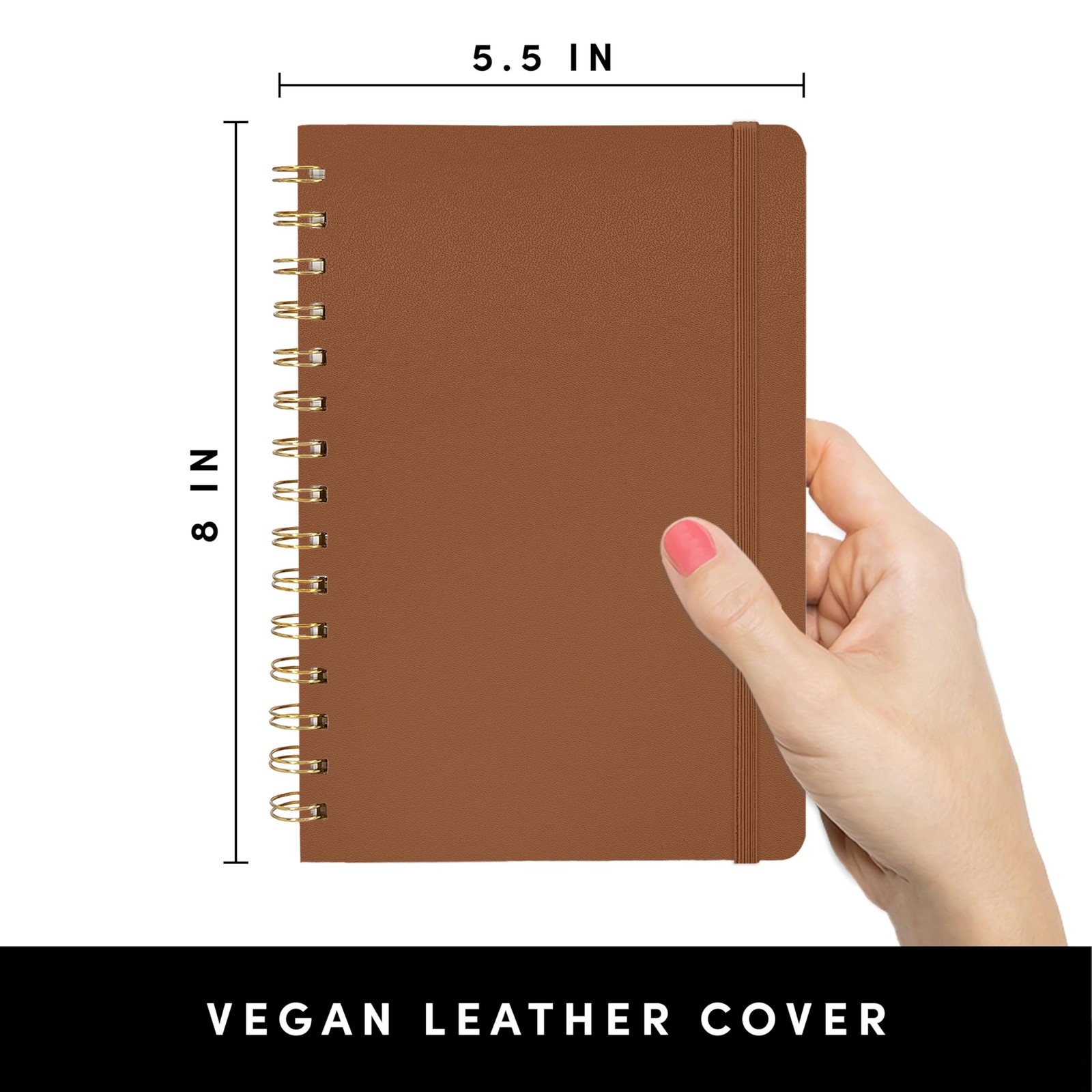 PAPERAGE Graph Paper Spiral Notebook & Journal, (Cognac), Pack of 1, Cognac