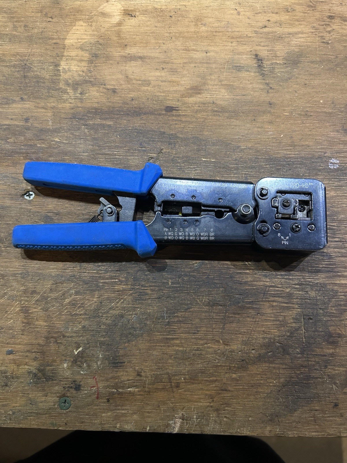 Platinum Tools PRO-HD Hand Crimper for RJ45/RJ11 & Wire Stripping, Blue Handles
