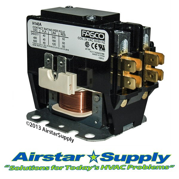 Fasco Contactor 1 Pole 40 Amps 24 Volts Part # H140A