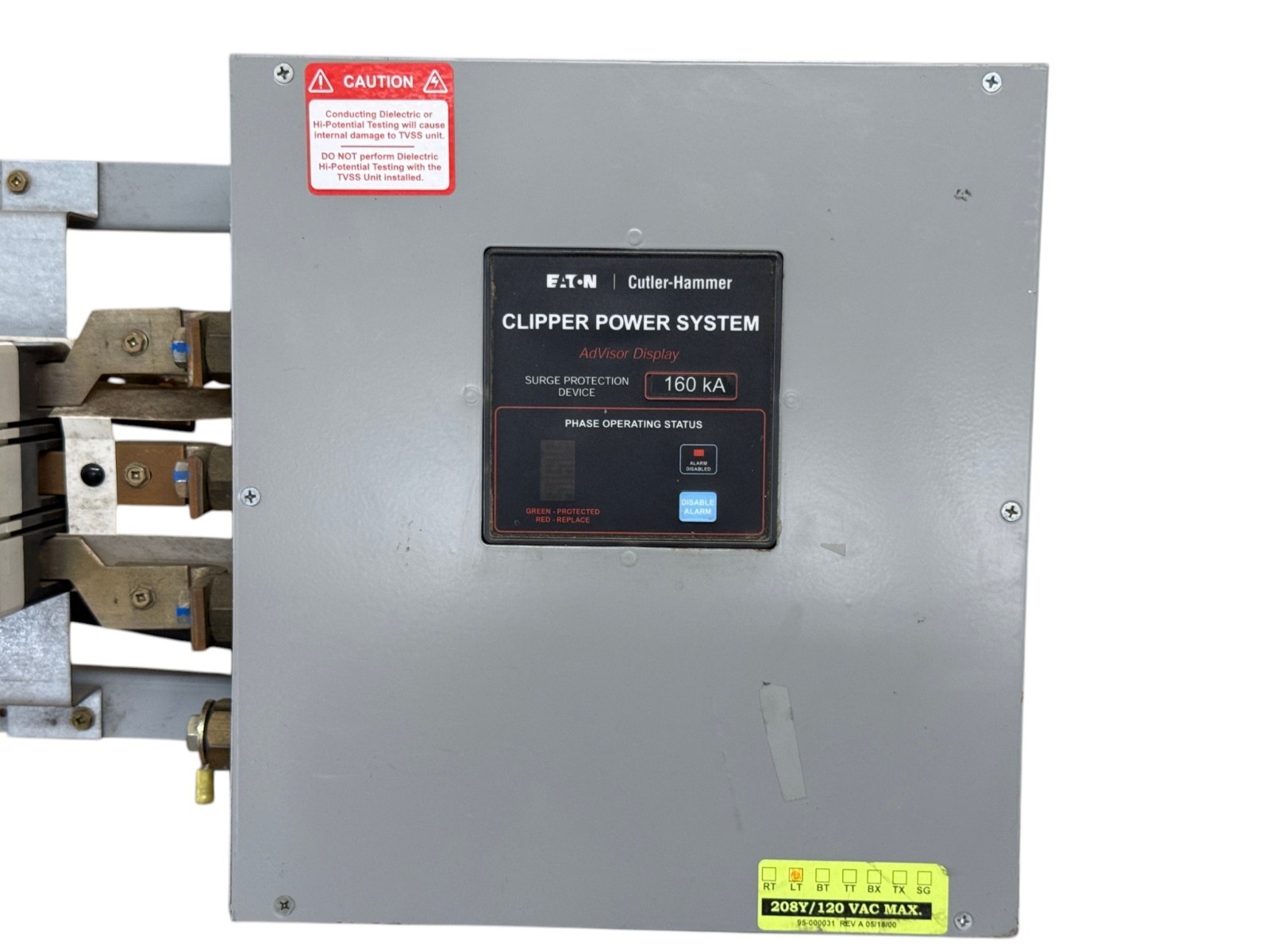 EATON CPS160208YAH 160KA 120/208V CLIPPER POWER SYSTEM SURGE PROTECTION DEVICE