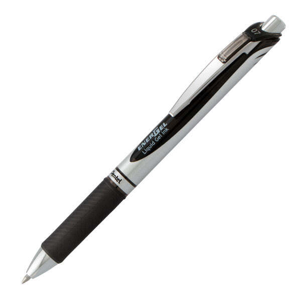 Pentel EnerGel RTX Retractable Liquid Gel Pen, Medium Line,0.7mm, Black, 12-Pk