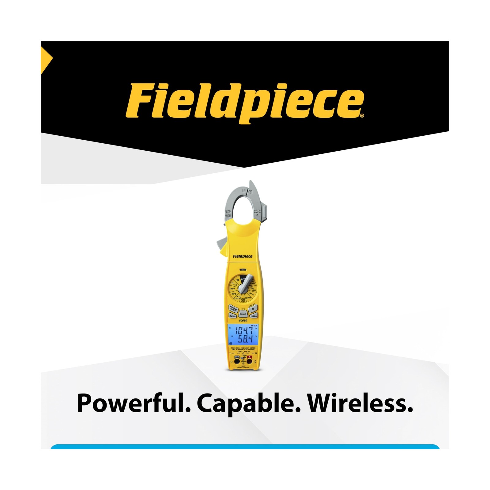 Fieldpiece SC680 Clamp Meter – Wireless Power Multitester for HVACR Professio…
