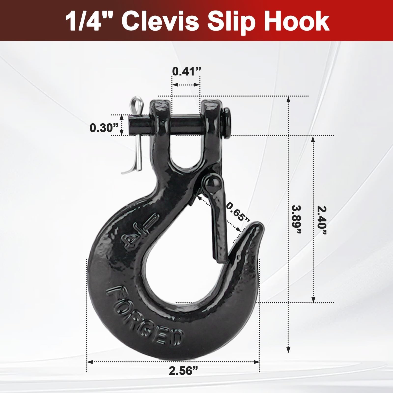 G80 Clevis Slip Hook, 1/4″ Chain Hooks with Safety Latch, Heavy-Duty Winch Ho…