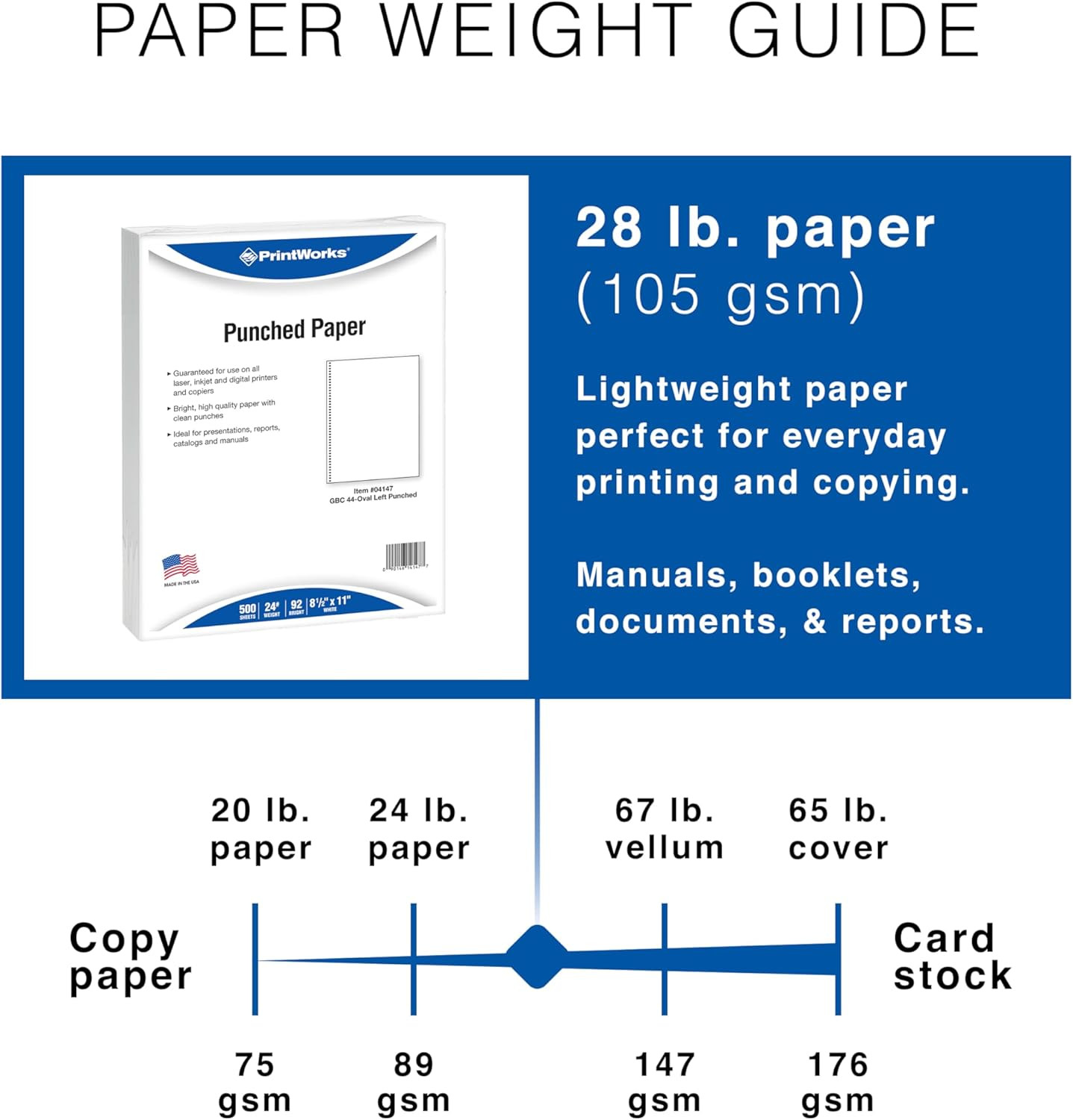 Professional Pre-Punched Spiral Binding Paper – 44-Hole (4:1 Pitch Hole Punch) –