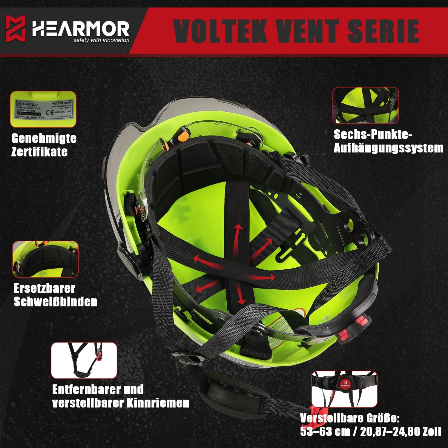 Safety Helmet EN397 Tested High Strength ABS Material, Double Visor for Fast…