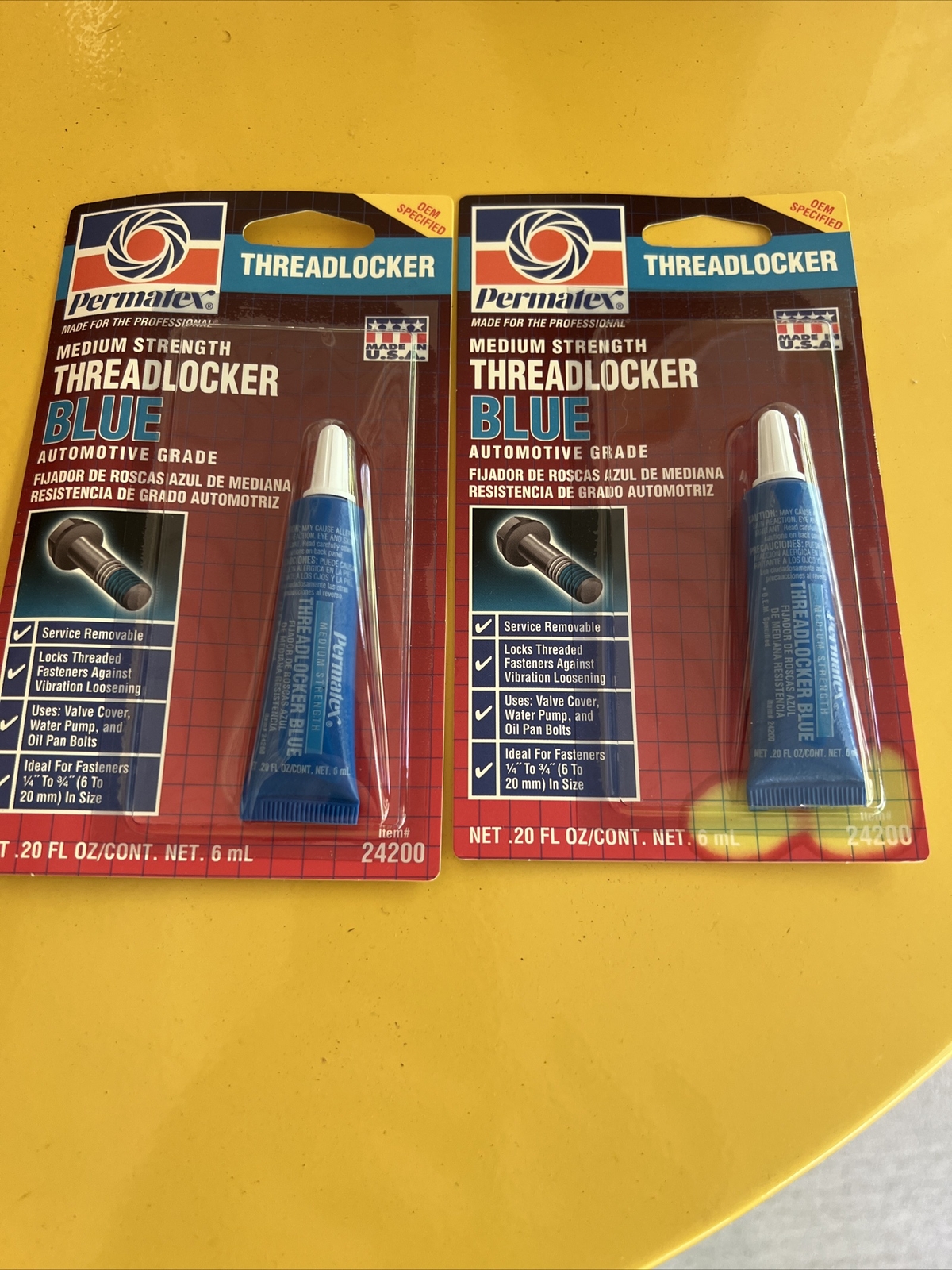 2 Pack!! Permatex Threadlocker Blue 6ml Liquid Glue