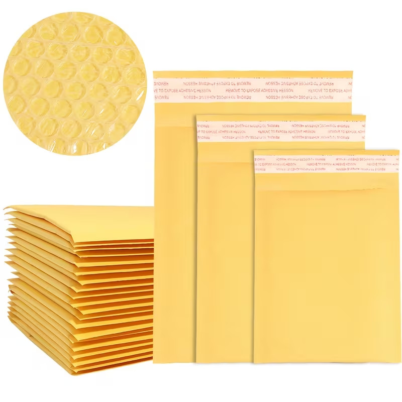 4×8″ Self Seal Kraft Bubble Mailers Padded Envelopes Yellow Shipping Bags
