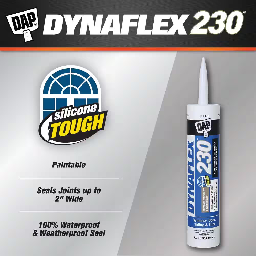 Dynaflex 230 10.1 Oz. Clear Premium Elastomeric Exterior/Interior Window, Door a