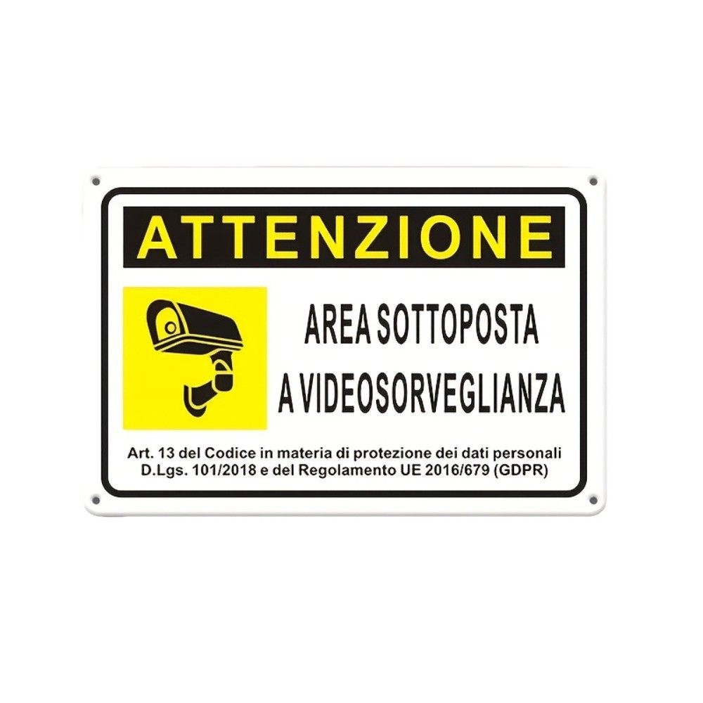 Aluminum Safety Sign Wall Mounted Bilingual For Home Business Monitoring