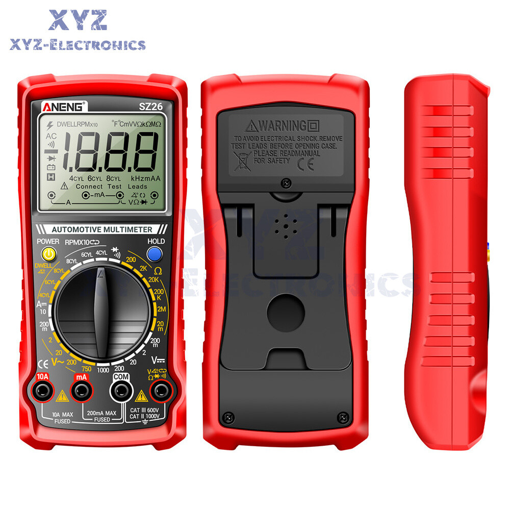 SZ26 Digital Multimeter 0-1000V 1999 Count AC/DC Car Overhaul Diode Resistance