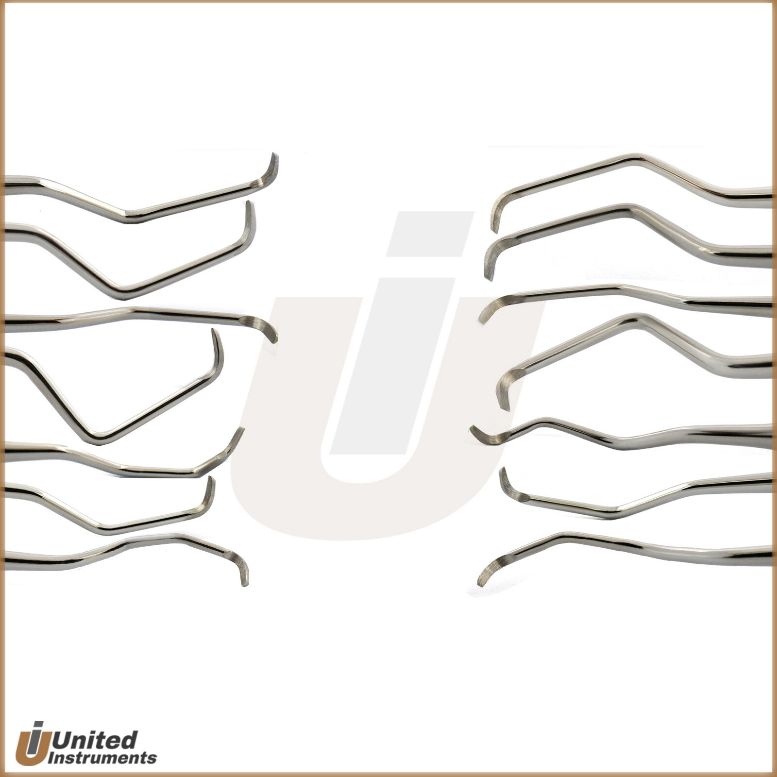 Set Of 7 Dental Gracey Curettes Perio Hollow Handle Surgical Hygiene Scalers New