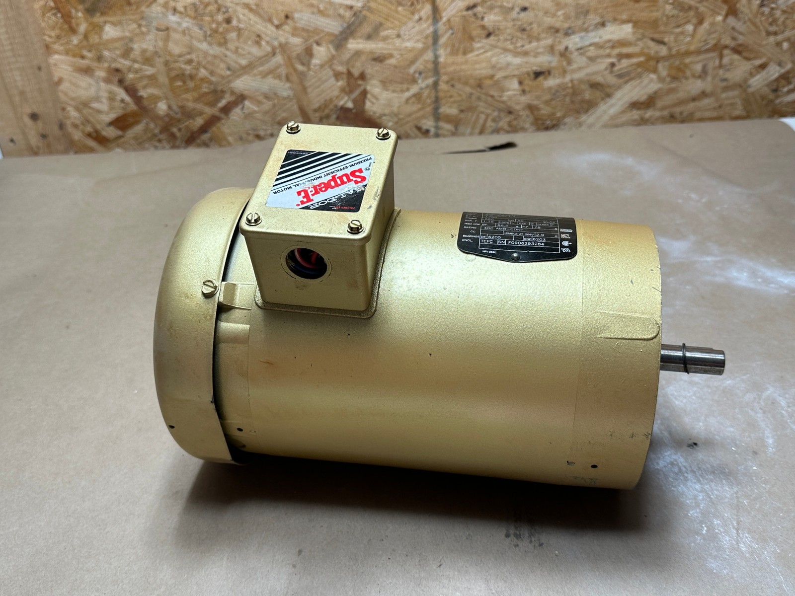New Baldor Super-E Motor VEM3546 1HP 208-230/460V, 2.9-2.8/1/4A 1750RPM 56C 3PH