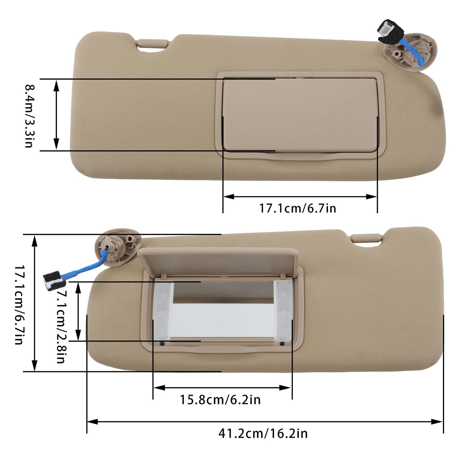 2 Sun Visors Beige with Lamp Mirror for CRV 2017-2022 83280-TLA-A12ZA