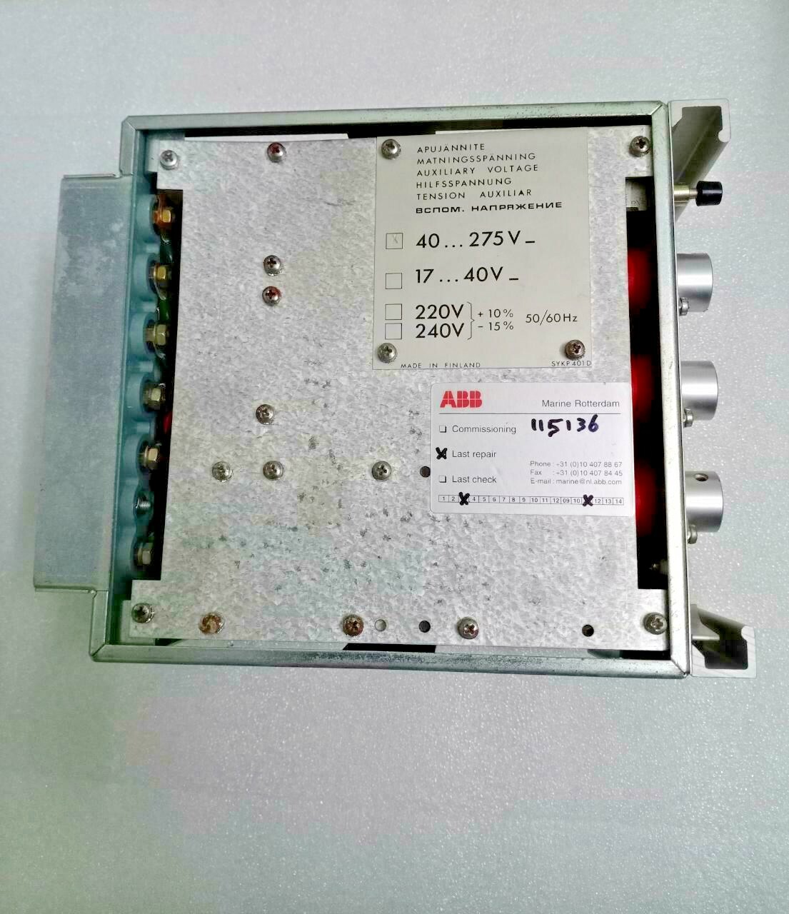 SPAX 1G5 J3 Marine Rotterdam STROMBERG FINLAND UNDER REACTANCE RELAY SPAX1G5J3