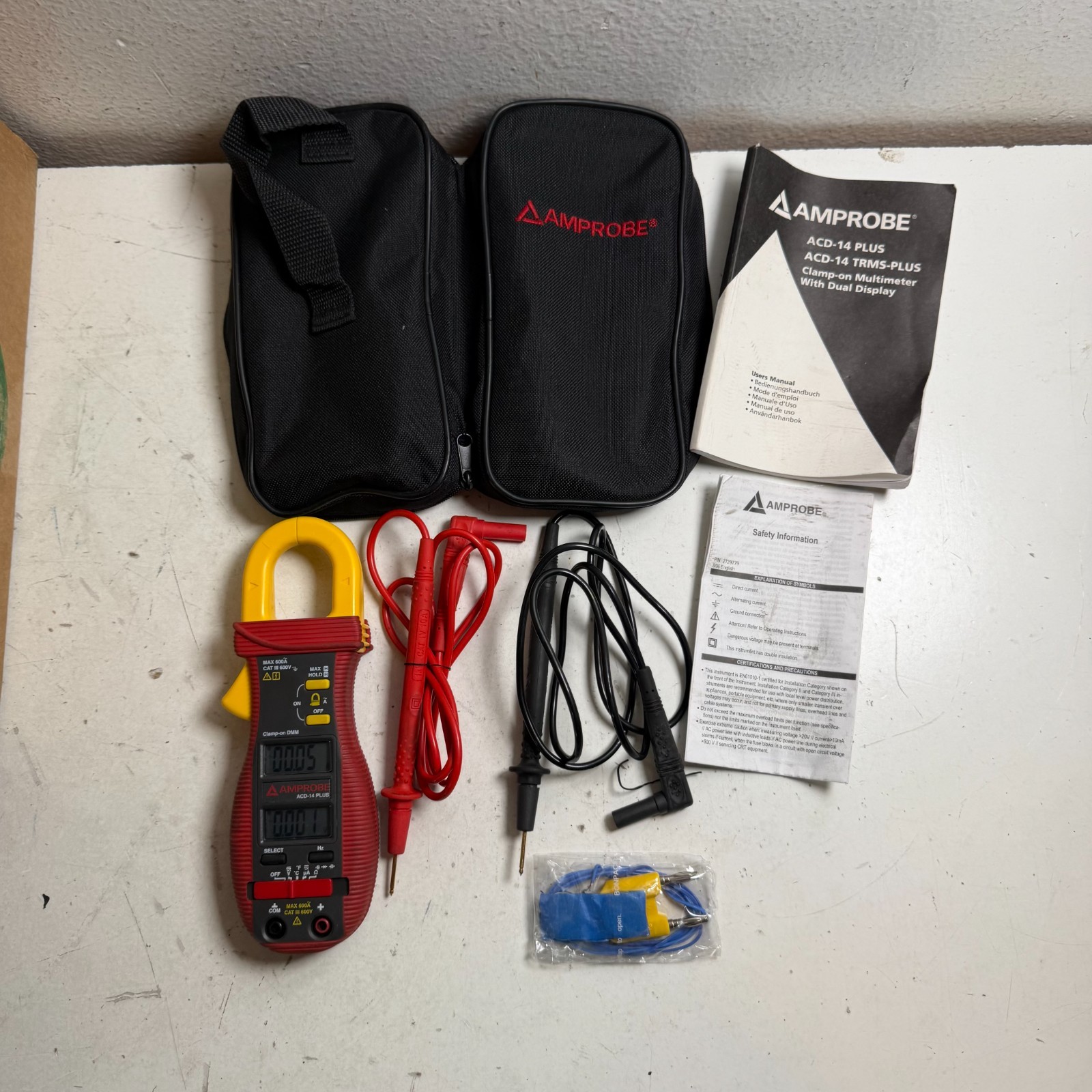 Amprobe ACD-14 PLUS Red CAT III 600V Handheld Dual Display Clamp-On Multimeter