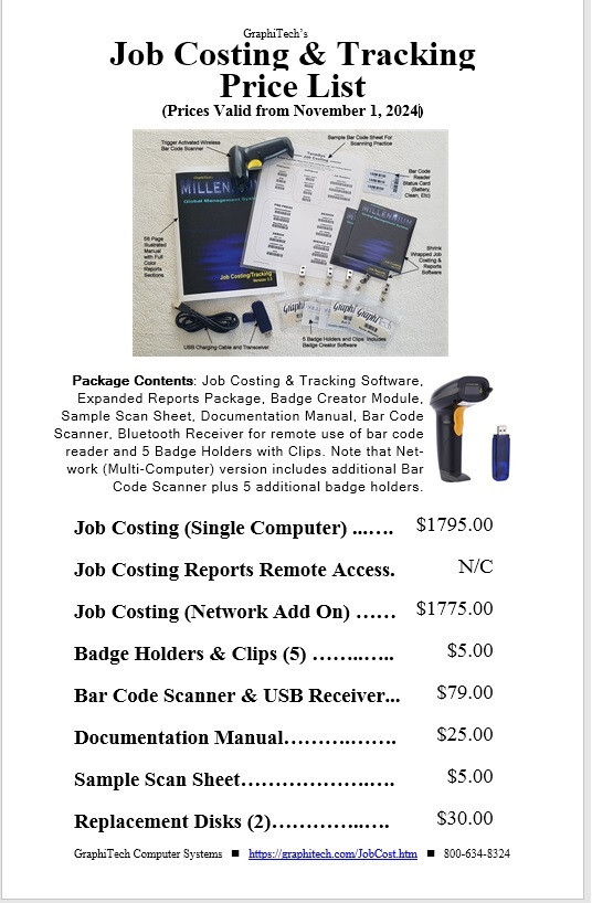 Light Manufacturing: Job Cost/Time/Location Tracking Real-Time (Reg $1795)