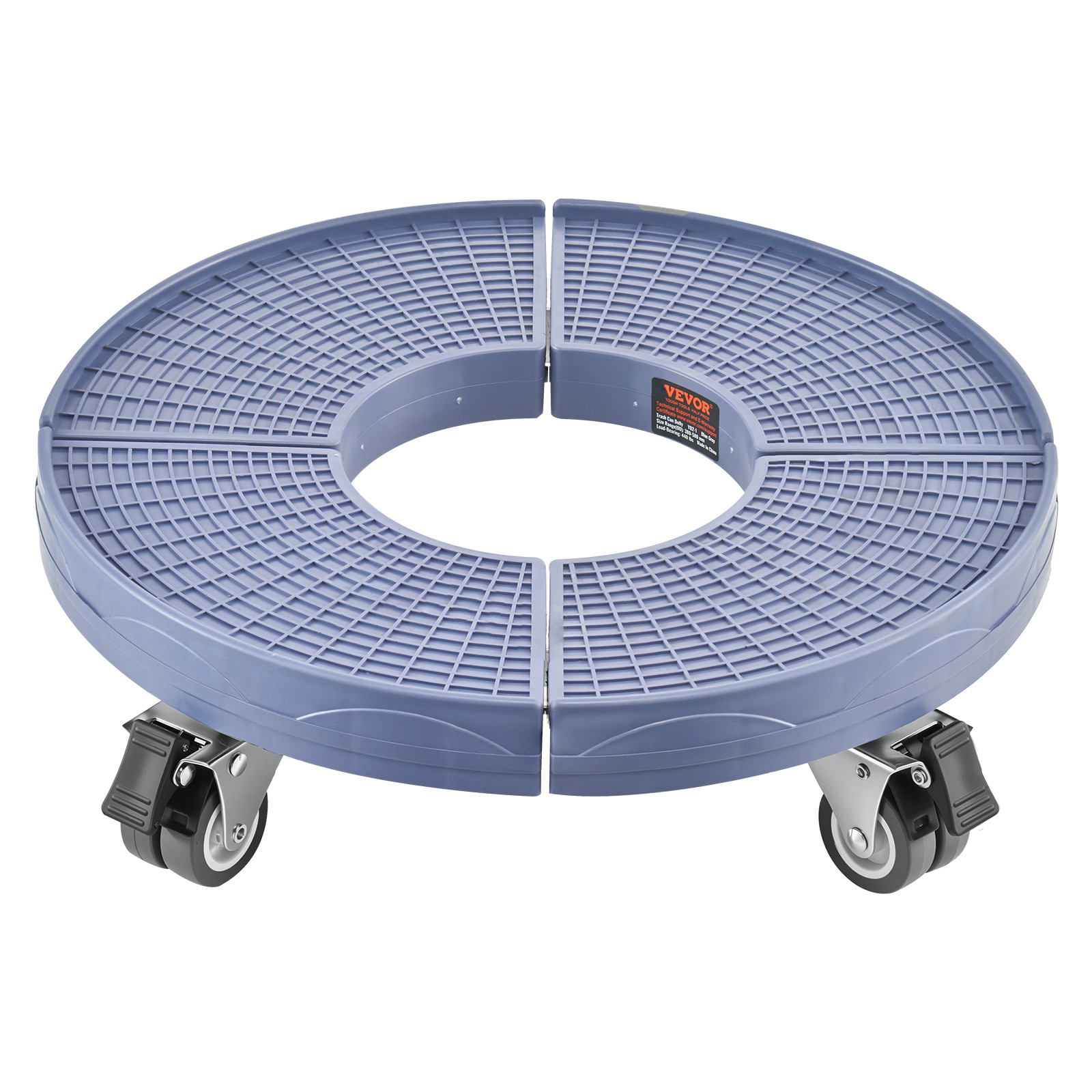 VEVOR Round Trash Can Dolly 15-22.8 in Adjustable Plastic Bin Dolly 400lbs Heavy