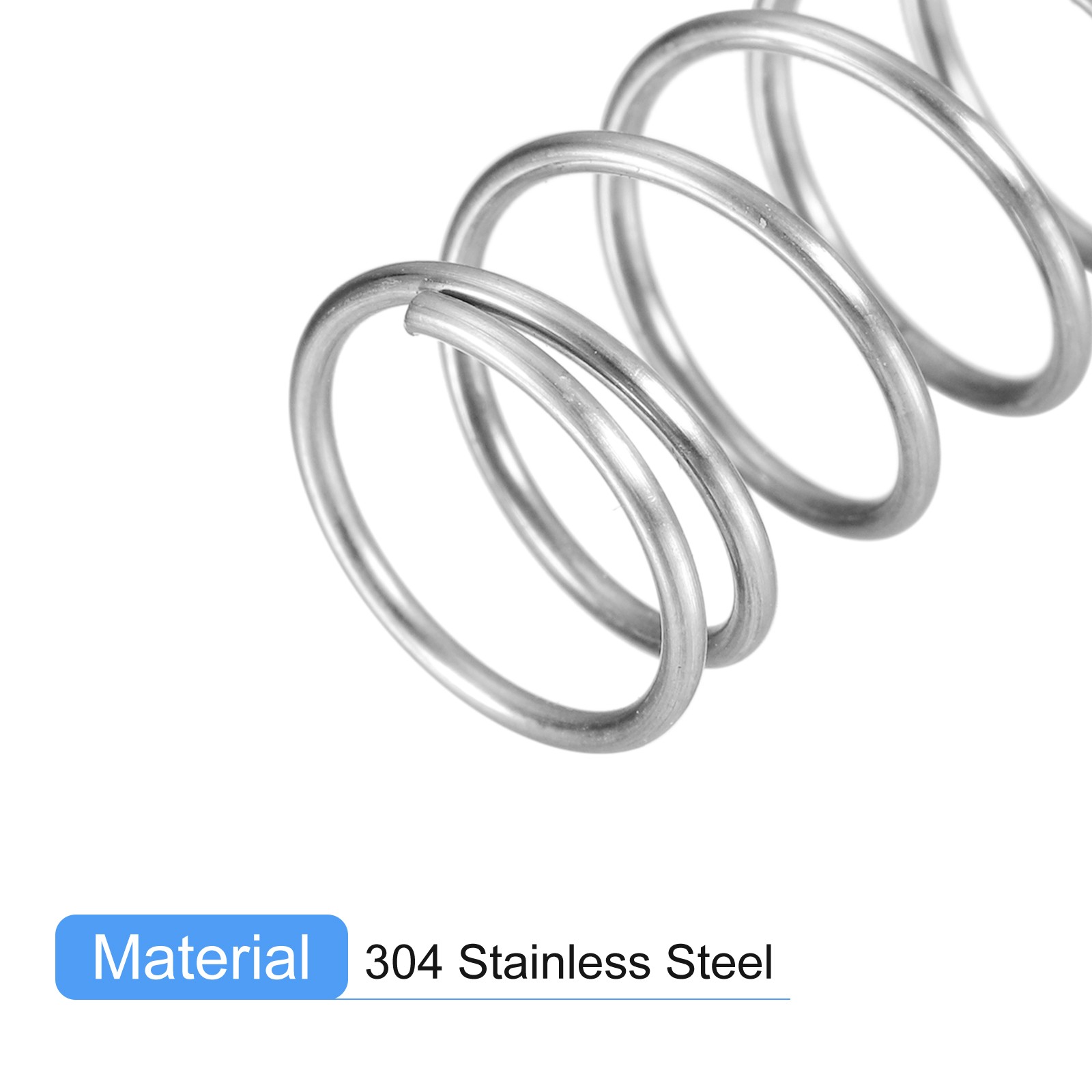 5Pcs Compression Spring 304 Stainless Steel 10mm OD 1mm Wire 50mm Length