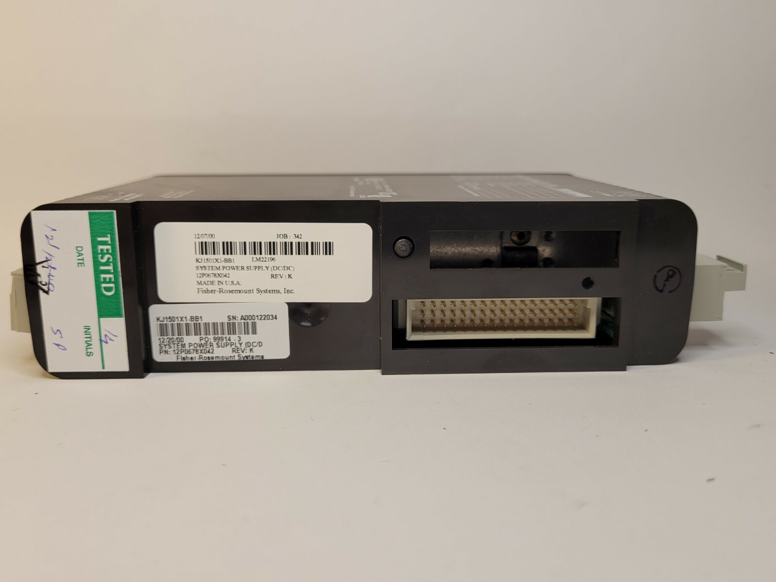 DELTAV KJ1501X1-BB1 EMERSOM SYSTEM PASS THROUGH POWER SUPPLY 12/12VDC (DC/DC)