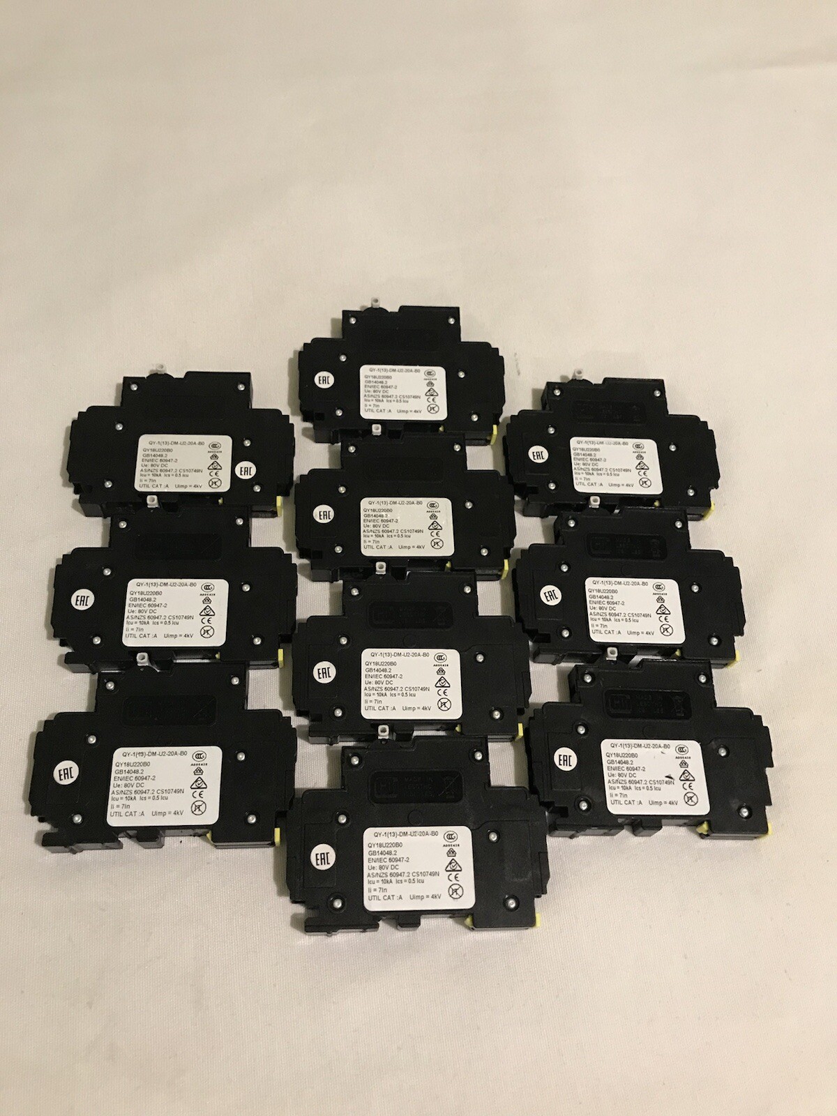 CBI Circuit Breakers 1 Pole 20A QY18U220B0 (Lot of 40 NEW) 20 Amps 80V CURVE U2
