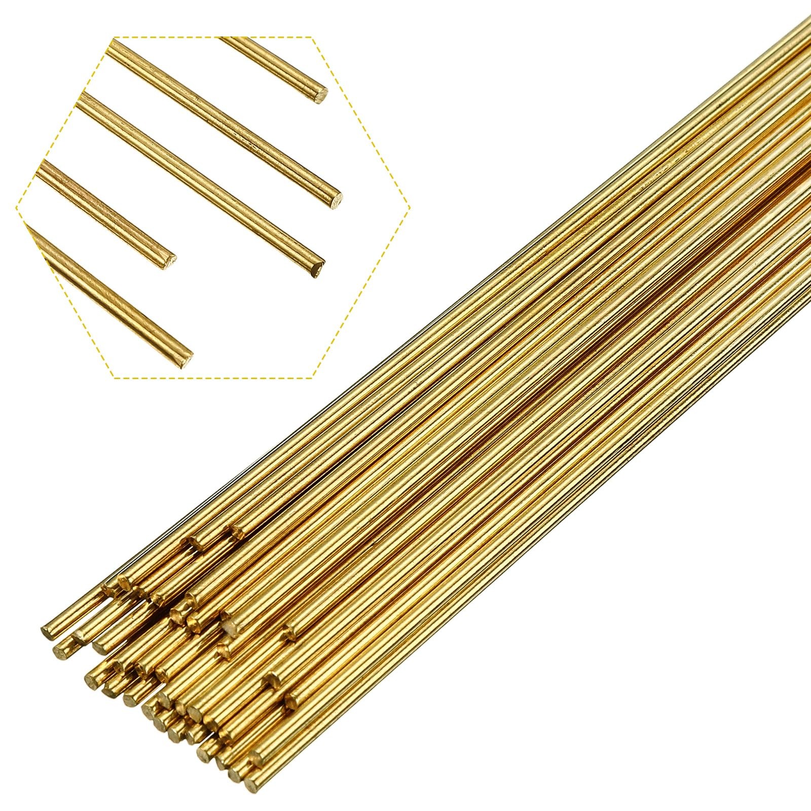 Moxweyeni 40 Pcs Brass Rods 1.5 mm 2 mm Brass Welding Brazing Rods Copper Alloy