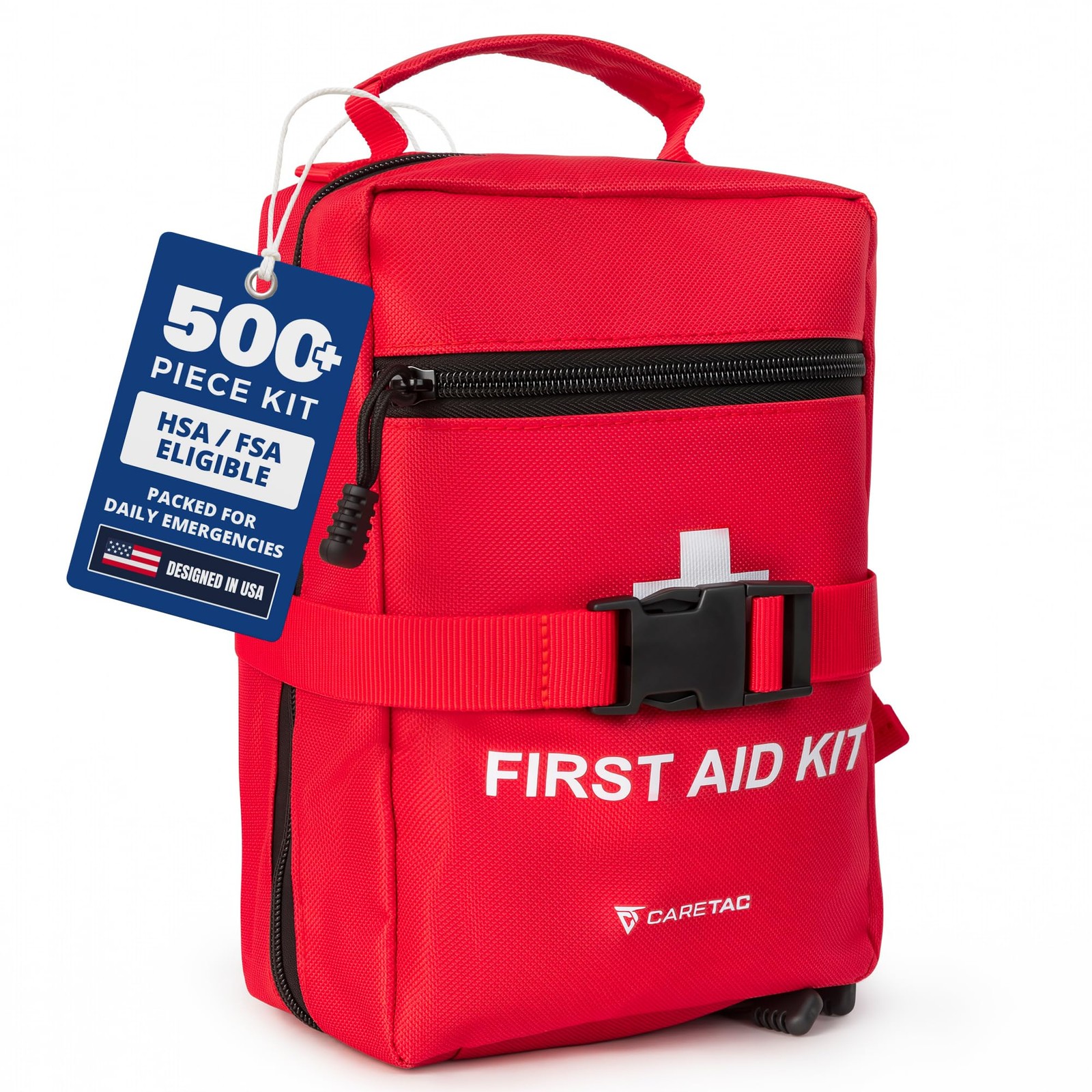 Caretac 500 Piece Premium Large First Aid Kit Fully Stocked Emergency Medical