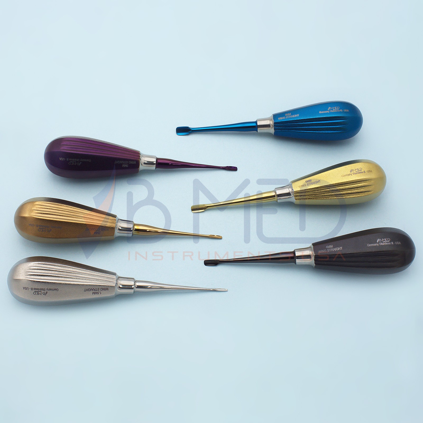 Dental Wing Winged Root Elevators Set Titanium Luxating PDL Surgical Veterinary