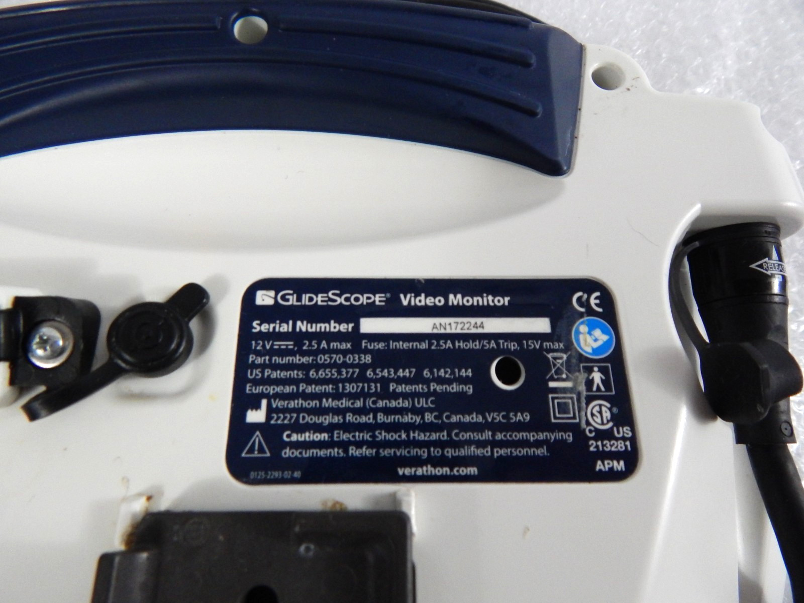 VERATHON GLIDESCOPE PORTABLE VIDEO MONITOR