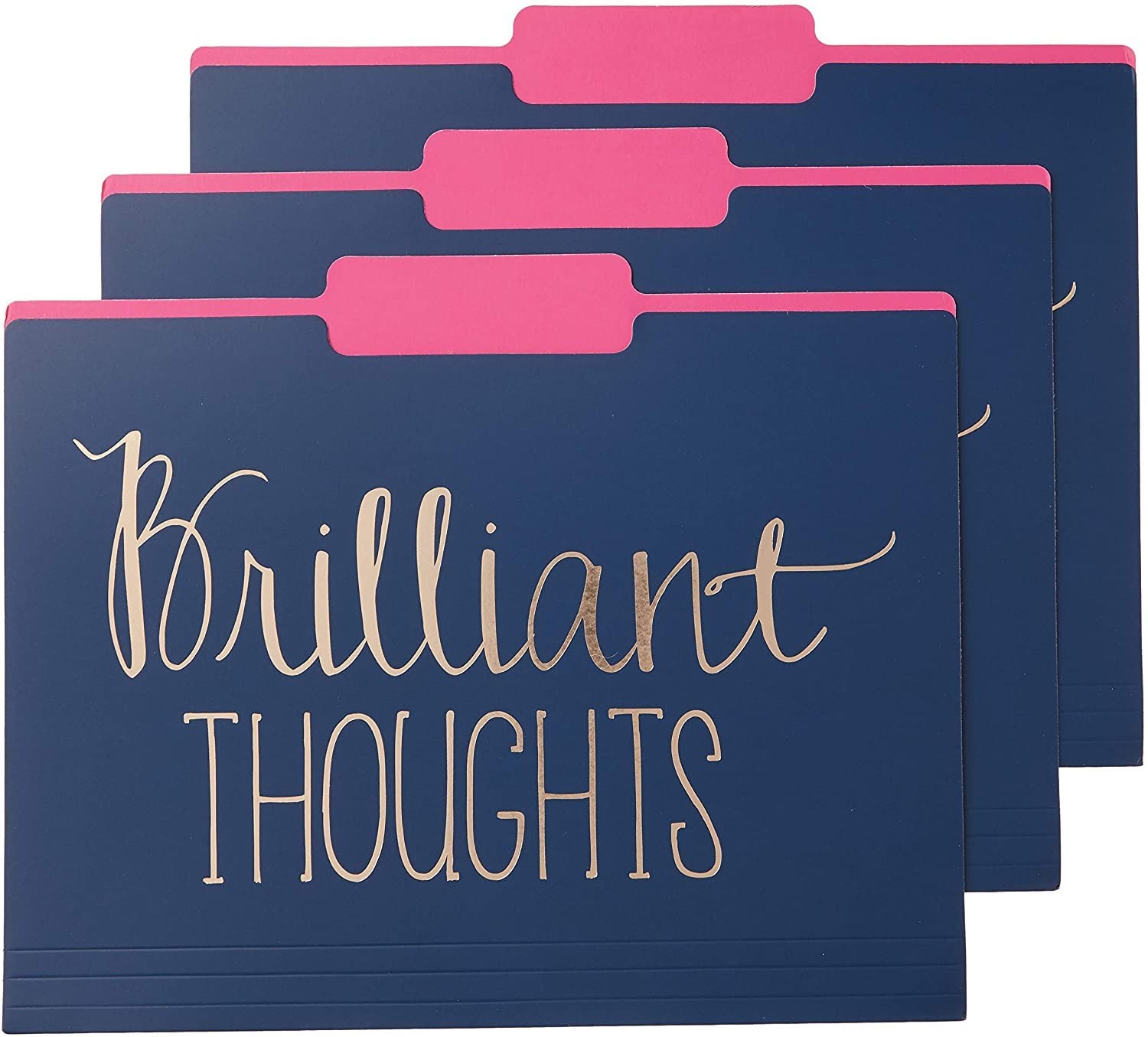Decorative File Folders Set of 9 Gold Brilliant Thoughts Good Ideas