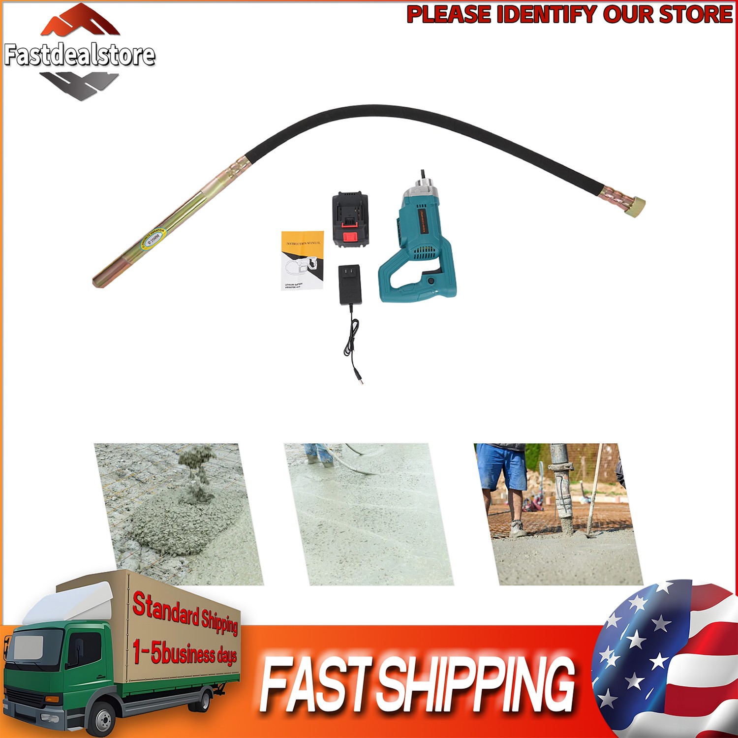 ZPN35-D Concrete Vibrating Tool Cement Vibrating Tool 2000r/min 21V W/ Battery