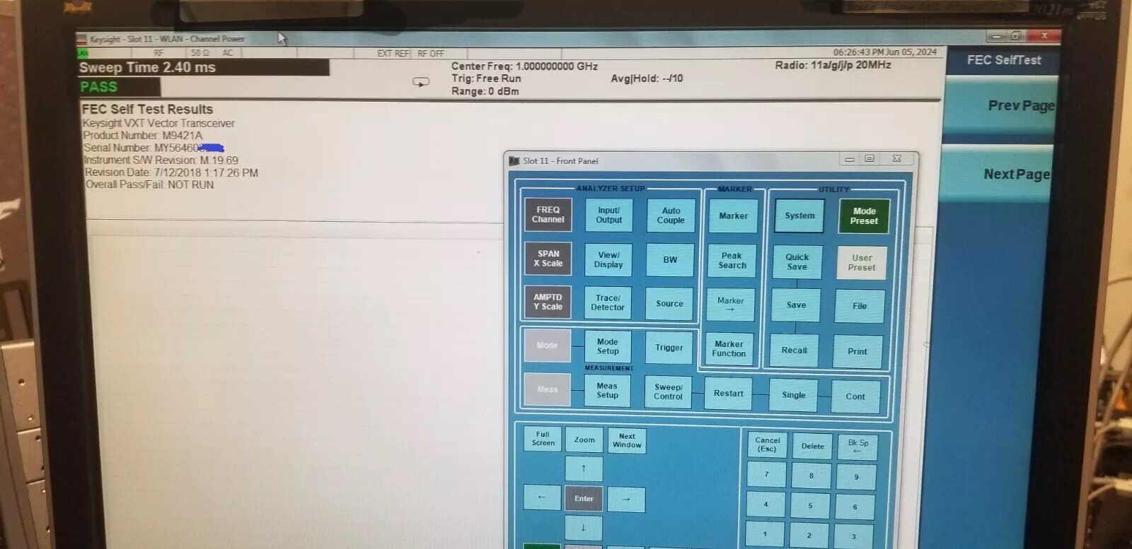 Keysight M9421A PXIe 6 GHz Vector Transceiver opt 506/B1X/HDX/MMO/MTS/PS1 WLAN