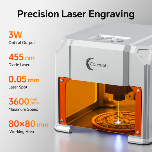 Carverall Mini Portable Laser Engraver for Wood Leather Bamboo Desktop DIY