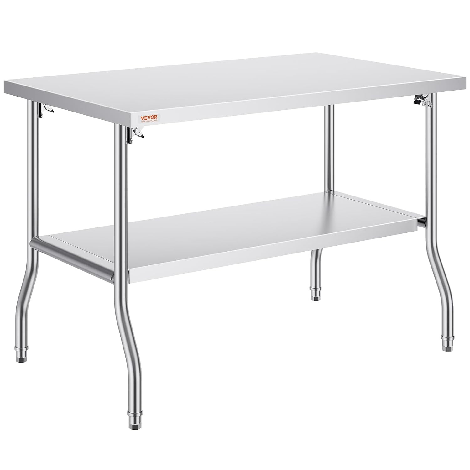 Stainless Steel Foldable Work Table, 30 * 48 Inch Heavy Duty Food Outdoor Double